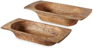 Natural Finish Mango Wood Dough Bowls (2 Styles, Sold Separately)