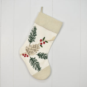 Pinecone Branch and Berries Stocking