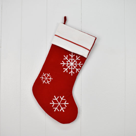 20” Embroidered Snowflake Stocking | MT