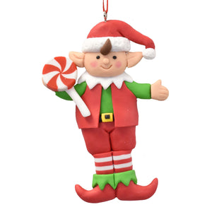 Candy Cane Girl and Boy Elf 4.25" in Red Green White | YKC22