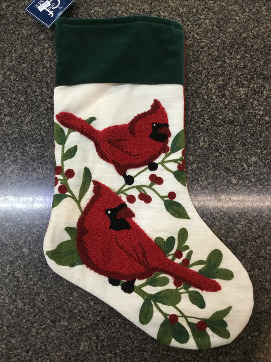 Cardinal Linen Stocking
