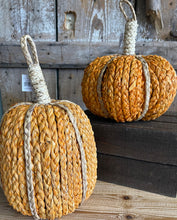 Load image into Gallery viewer, 10&quot; Braided Cornhusk Pumpkin in Washed Orange | BF